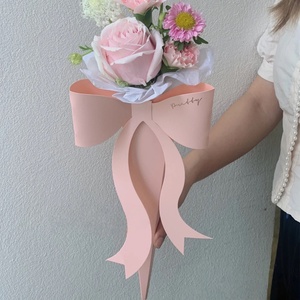 Vente en gros de boîtes à fleurs fraîches haut de gamme, avec nœud, pour la Saint-Valentin, la fête des mères, emballage en papier laminé - Product Image 5