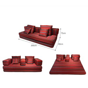 أريكة سرير قابلة للطي محمولة بثلاثة مقاعد من الفوم بدون هيكل قابلة للتحويل لغرفة المعيشة والفنادق وصالات الألعاب الرياضية - Product Image 5