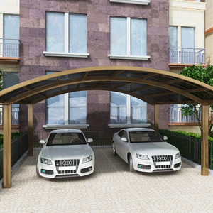 Abri de voiture en polycarbonate creux avec revêtement anti-UV, cadre en <span class=keywords><strong>métal</strong></span>, imperméable, <span class=keywords><strong>double</strong></span> auvent, <span class=keywords><strong>garage</strong></span> extérieur - Product Image 2