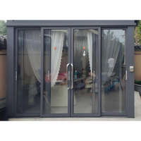Porte coulissante en alliage d'aluminium à grande portée, robuste, double vitrage trempé, pour entrepôt, hôtel, chambre, 6063-T5, roulettes 300 kg