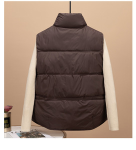 Nuevo estilo, chaleco de algodón con cuello de pie, chaqueta para mujer, chaleco versátil de primavera y otoño 2024, abrigo superior OEM - Product Image 2