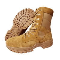 Offre Spéciale nouvelles bottes de combat marron bottes d'entraînement au combat pour hommes désert fermeture éclair imperméable bottes de combat en plein air première couche en cuir