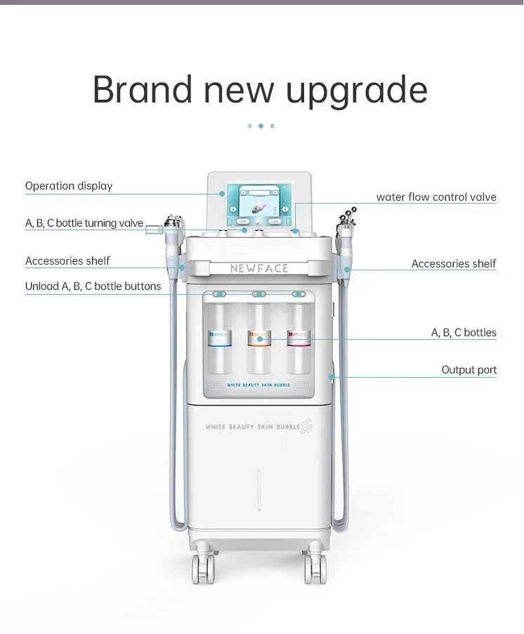 9 az 1-ben többfunkciós mikrodermoabráziós arcápoló gép | H2O2 Bubble Skin Care tisztító és csiszoló szépségápoló eszköz [mikrodermoabrázió, bőrápolás]