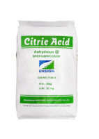 Acide citrique anhydre de qualité alimentaire E330 de la marque Ensign, régulateur d'acidité, CAS 77-92-9, teneur 99,5%-100,5%, certifié ISO