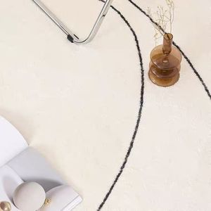 Alfombra Blanca con Forma de Extraterrestre Abstracta, de Fibra de Poliéster, para Sala de Estar, Dormitorio, Estilo Redondo 01 - Product Image 2