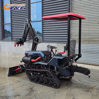 EPA Euro 5 Mini cultivateur 25hp 35hp 40hp Mini tracteur à chenilles avec pelle pour l'agriculture Serre agricole