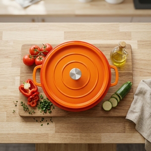 Marmite en fonte émaillée épaissie, antiadhésive et résistante à la rouille, pour cuisinières à induction et à gaz, usage domestique, cuisson à l'induction et mijotage - Vente en gros usine - Product Image 4