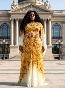 Vestido de Fiesta Maxi Plisado Elegante Miyake con Volantes y Mangas con Volantes, Tallas Grandes, Novedad de Verano 2026, Venta al por Mayor en Línea - Product Image 6