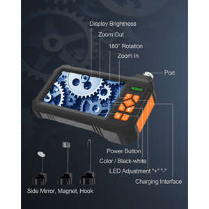 Caméra d'endoscopie industrielle 1080p avec écran IPS de 4,3 pouces, objectif de 8 mm, câble de 16,4 pieds, pour la réparation automobile - Product Image 3
