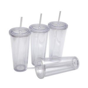 Double Walled Frosted Straw Cup With Matte Lid And Straw For Travel Solid Color Design - Product Image 2