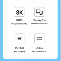USB C 허브 60W PD 충전 iPad 프로 맥북 에어 스위치 Displayport USB 3.0 어댑터 유형 C 전화
