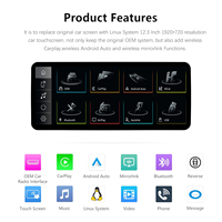 Android 14 12,3 pouces GPS OBD2 Amplificateur RGB pour Audi A4 2009-2015 CarPlay sans fil Airplay Écran tactile Écran multimédia