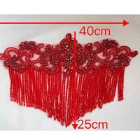 Jupe de danse de luxe faite à la main avec franges 3D, décorations en cristaux de verre perlés, strass lumineux et garniture en dentelle à coudre sur les vêtements