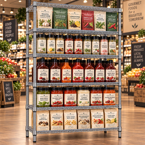 Estantería de Alambre Cromado MZG de Alta Capacidad de Carga, Multi-Nivel, para Exhibición y Almacenamiento en Supermercados y Tiendas - Product Image 1