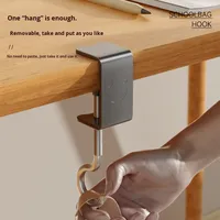 Support multifonctionnel pour sac à dos d'étudiant Support mobile détachable en acier au carbone pour salle de bain ou bureau Aucun perçage requis