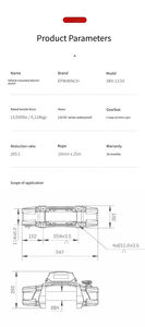 QSF Venta caliente 13500lbs Vehículo todoterreno Cabrestante eléctrico 12V Coche móvil Grúa Polipasto Cabrestante - Product Image 6