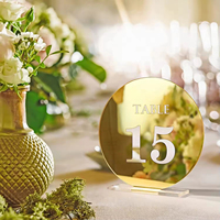 Numéros de table personnalisés modernes en acrylique transparent doré 3D pour centre de table de mariage et décoration de fête