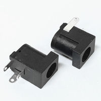 Connecteur de baril d'alimentation cc Jack 3.5*1.3mm prise noire prise femelle à Angle droit prise cc