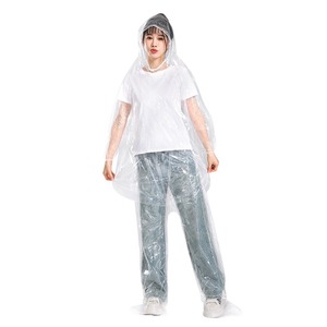 Ensemble imperméable et pantalon de pluie jetables L-3478, <span class=keywords><strong>poncho</strong></span> de pluie portable une pièce extra long et épaissi avec pieds intégrés pour le rafting - Product Image 5
