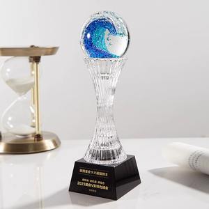 Neues Design Elegante Crystal Trophy Glass Awards Cups Crystal Employee Recognition Awards Team Work Award - Product Image 5