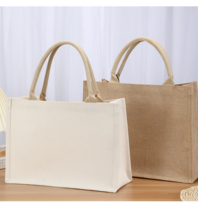 Luxury cotton canvas tote bag custom color size plain cotton shopping bag with logo shopping bag - Product Image 4