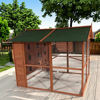 SDB008 Grande volière en bois massif à motifs, nichoir pour oiseaux, maison pour perroquets et pigeons, mobilier pour animaux de compagnie pour toutes les saisons