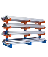 Einseitige Wandmontage-Kragarmregale, Schwerlast-Holzplatten-Lagerregal für Fabrik und Lager, Metall-Kragarmregalsystem