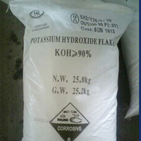 Échantillon gratuit de flocons de potasse caustique 90% d'hydroxyde de potassium