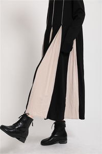 <strong>Black</strong> and White Stitching Long-sleeved <strong>Dress</strong> World-weary <strong>Funeral</strong> Skirt Fried Street Design - Product Image 4