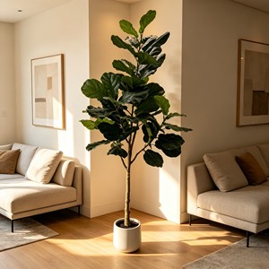 180cm Pitted white basin Fiddle-leaf fig– Eco-Friendly Plant for Wedding & Event Decoration - Product Image 3