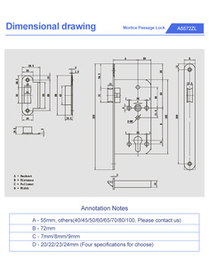 Factory-A72ZL Certified Fire-Rated Mortise <span class=keywords><strong>Lock</strong></span> Durable Anti-Theft Dead Bolt com chave para portas de madeira e aço Iron <span class=keywords><strong>CAM</strong></span> <span class=keywords><strong>Lock</strong></span> - Product Image 5