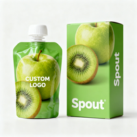 Pochette souple personnalisée imprimée pour jus de fruits avec bec verseur, emballage alimentaire de qualité alimentaire