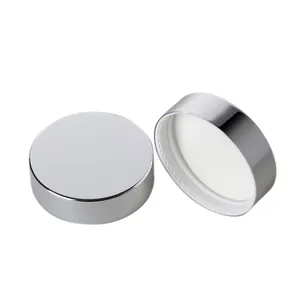 Mỹ phẩm Jar nhôm vít mũ 50mm lọ thủy tinh bạc cap vòng nhựa nắp vặn