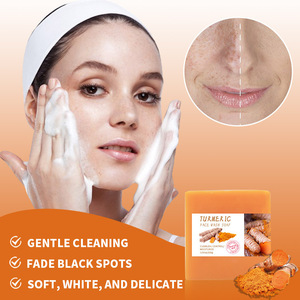 Jabón <span class=keywords><strong>Artesanal</strong></span> Orgánico de Cúrcuma con Vitamina C para Blanquear e Hidratar la Piel del Cuerpo - Product Image 1