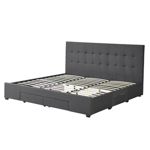 Modern Minimalist Fabric King Size <b>Bed</b> High-end Bedroom Elegant Soft Queen Size <b>Bed</b> with Storage Drawers - Product Image 3