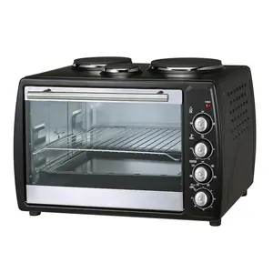 KH36 dengan 2/3 hotplate oven elektrik 1380w + 1000w + 700w OEM convention OEM desktop dapur berputar oven pizza