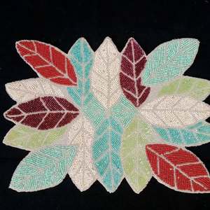 Artisan Handcrafted <b>Beaded</b> Table <b>Coasters</b> Set Vibrant Colorful Design Eco-Friendly Materials for Dining Table Decor Bars - Product Image 5