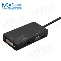 Adaptateur Mini DP Mâle vers HDMI DVI VGA de Haute Qualité 20CM, Adaptateur 3 en 1, Câble