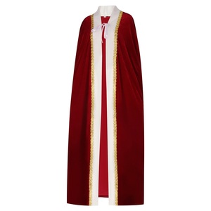 Nouvelle cape royale rouge avec bordure blanche, costume de <span class=keywords><strong>prince</strong></span> royal <span class=keywords><strong>pour</strong></span> Halloween, Noël et spectacles de théâtre - Product Image 3
