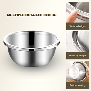 Cuenco de acero inoxidable para el hogar, utensilios gruesos para profundizar, hacer masa de pan, verduras y frutero, cuenco para sopa, cuenco para mezclar - Product Image 5