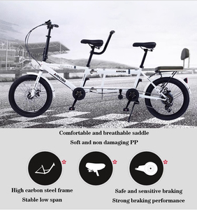 <span class=keywords><strong>Vélo</strong></span> familial pliable à <span class=keywords><strong>3</strong></span> <span class=keywords><strong>places</strong></span>, 2 roues, pédales, cadre en acier, freins à disque, 7 vitesses, <span class=keywords><strong>tandem</strong></span> - Product Image 3