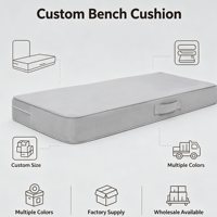 Coussin de banc en daim résistant à l'usure sur mesure, coussin d'assise en mousse haute densité pour entrée et banc de fenêtre