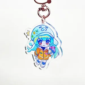 Wholesale Kids Keychain Cartoon Plastic Keyholder With UV Printed Stainless Steel 6-Color Printing