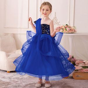 Robes pour enfants, robe de bal élégante longue en satin pour enfants, robe de princesse à paillettes jusqu'aux genoux, robe de <span class=keywords><strong>demoiselle</strong></span> <span class=keywords><strong>d</strong></span>'<span class=keywords><strong>honneur</strong></span> pour filles adolescentes, costume de mariage - Product Image 2