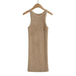 Abito Gilet in Velluto Effetto <span class=keywords><strong>Visone</strong></span>, Nuovo Arrivo Primavera, ODM, Vestibilità Slim, Mini Gonna a Tubino Sexy con Vita Alta e Anti-Piega per Donna - Product Image 3