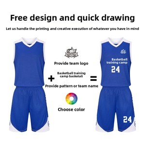 Ensemble d'uniformes de basketball en jersey pour hommes et femmes, vêtements d'entraînement, compétition universitaire, veste de sport d'équipe, personnalisation, séchage rapide - Product Image 3