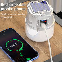 Lámpara Solar Recargable para Camping, Lámpara LED con Zoom Giratorio, Linterna de Emergencia para Exteriores con Doble Carga Solar y USB