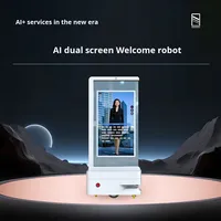 Robot interactif tout-en-un à double écran tactile de 43 pouces avec IA, système d'exploitation Android, dialogue vocal, fonction de marche, pour l'éducation et les aéroports
