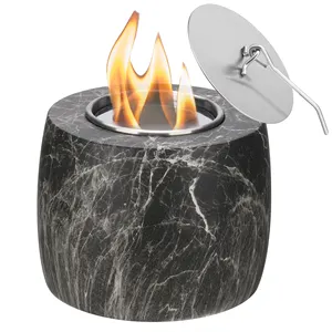 SUNBOW mermer etkisi ateş çukuru beton yangın çukur kapalı masa üstü şömine taşınabilir ateş çukuru kase açık masa üstü ateş çukuru
