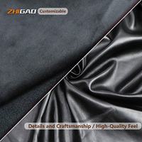 Tissu en cuir PU vegan écologique extensible dans les deux sens Oeko Tex 100, avec envers en daim, toucher doux, pour manteaux, vestes et pantalons